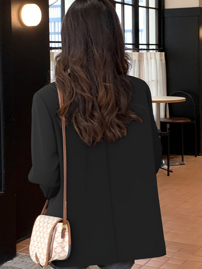 Noézelle - Blazer Oversize Nero Business Casual Elegante per Donne con Tasche