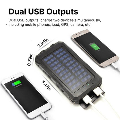 Voltisola - Batteria Solare Esterna 20.000 mAh, Impermeabile – Powerbank Portatile