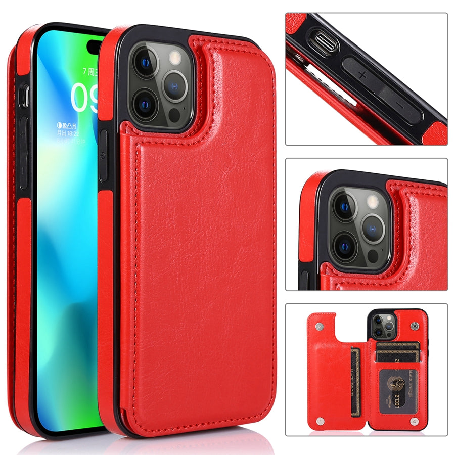 Magnoria - Borsa in pelle di lusso per smartphone con scomparti per carte, area foto e chiusura magnetica