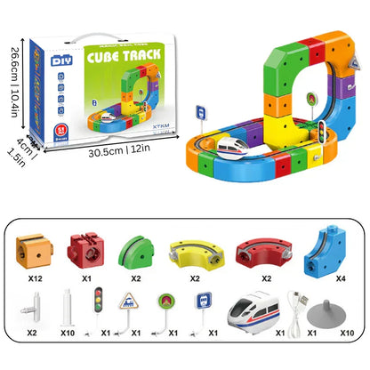 Tracivie - Pista a cubi fai-da-te – Creativo & Attivo – Gioco del treno DIY