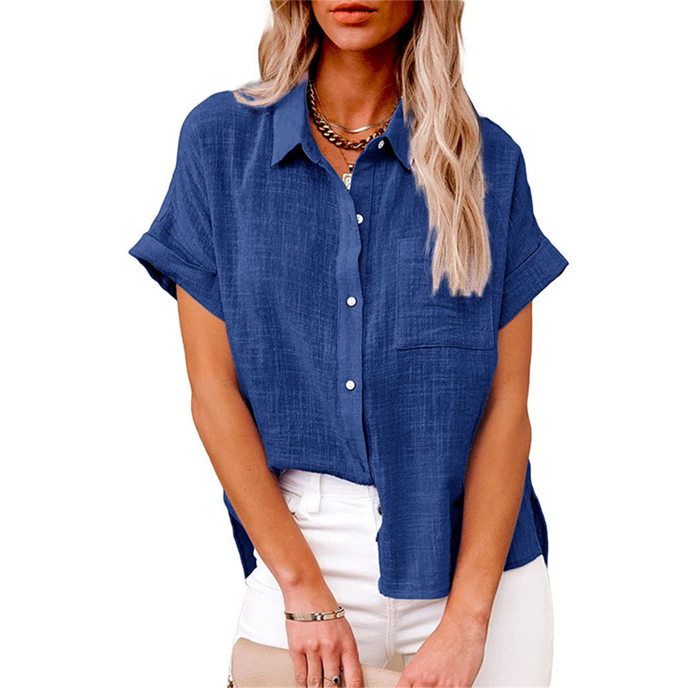 Blusa casual a maniche corte per donne – Maglietta leggera e versatile per il tempo libero