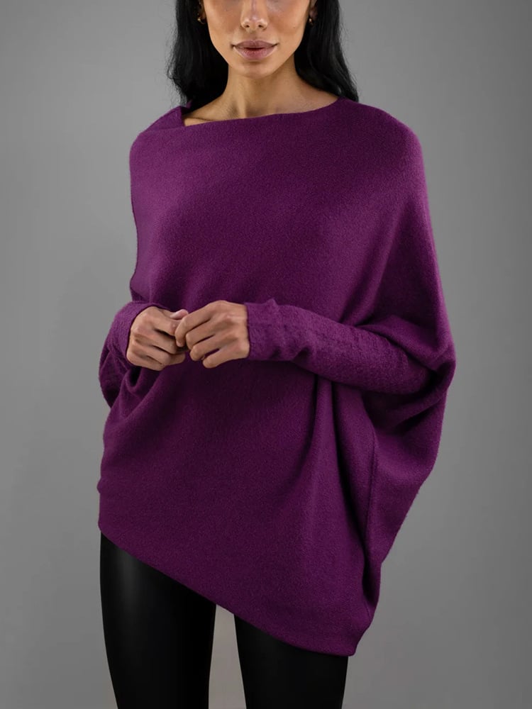 Rosalie - Maglione oversize lussuoso in cashmere con spalle scoperte per la primavera