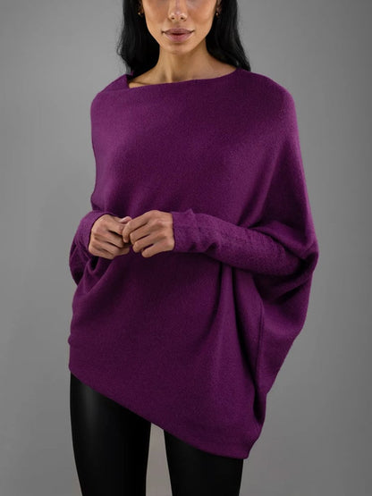 Rosalie - Maglione oversize lussuoso in cashmere con spalle scoperte per la primavera