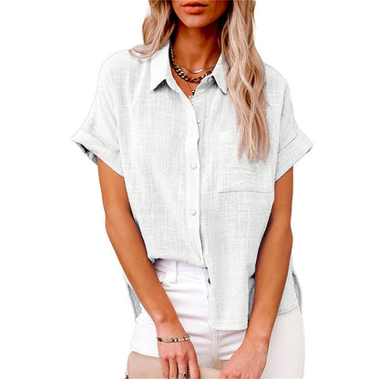 Blusa casual a maniche corte per donne – Maglietta leggera e versatile per il tempo libero