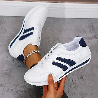 Kalyne - Eleganti Sneakers Ortopediche Bianche con Accenti Neri, Perfette per Lunghe Passeggiate e Viaggi in Città