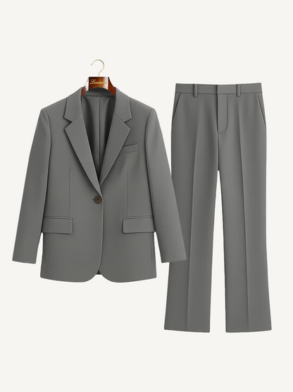 Completo elegante da donna – Set moderno di blazer e pantaloni in tessuto