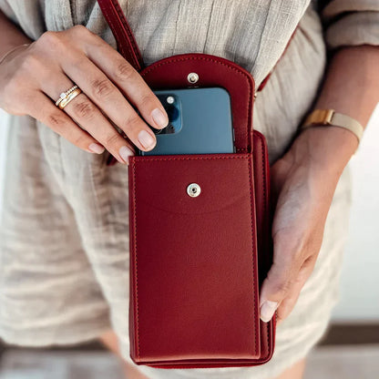Amarise - Borsa a spalla per telefono e portafoglio "Sempre Giovane"