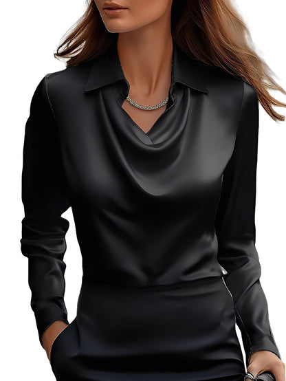 Diane - Elegante blusa in satin con maniche lunghe per donne