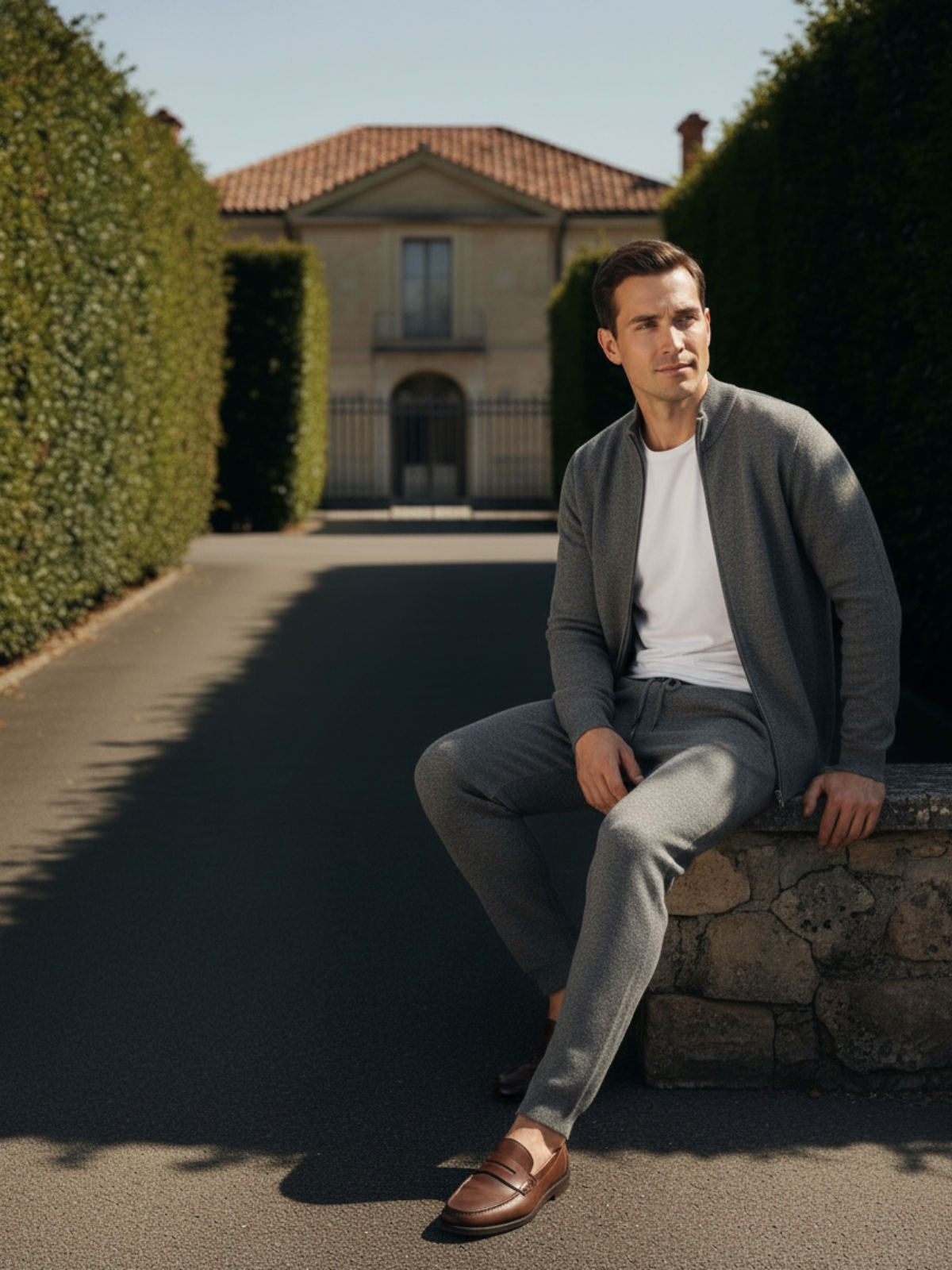 Elegante Set Lounge da Uomo – Cardigan & Pantaloni Jogging Confortevoli & Moderni