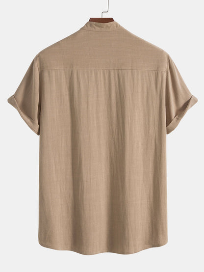 Set estivo leggero composto da camicia e pantaloni per uomo – Outfit casual traspirante in misto lino