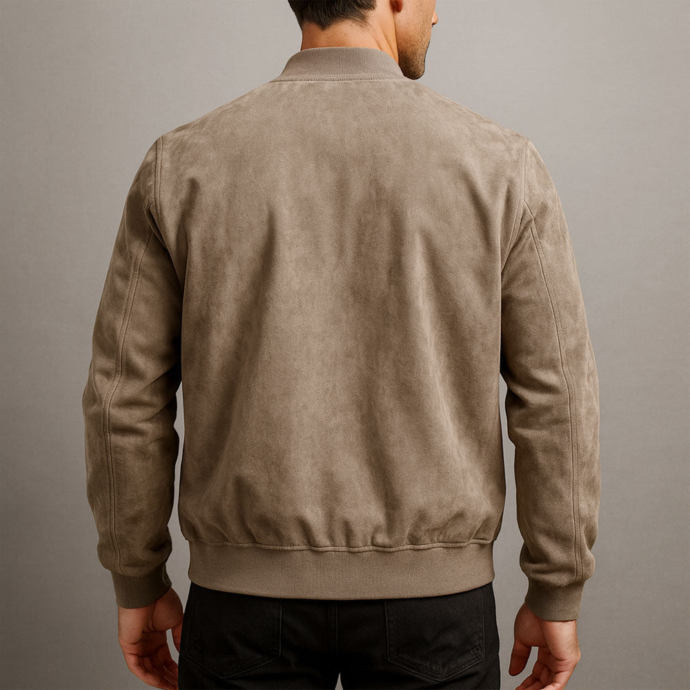 Giacca bomber in look scamosciato per uomo – Elegante giacca per il passaggio di stagione Slim Fit e stile casual moderno