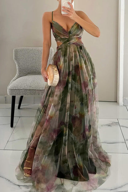 Liliane - Maxidress con stampa floreale