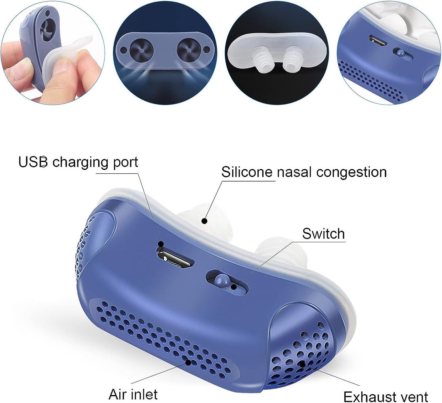 Respilux - Micro dispositivo CPAP per apnea notturna in viaggio e anti russamento – Alternativa al CPAP