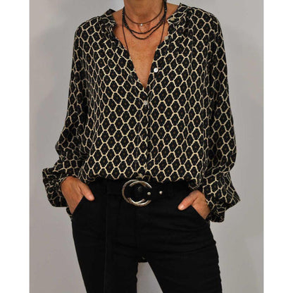 Faylise - Elegante Blusa Oversize con Motivo