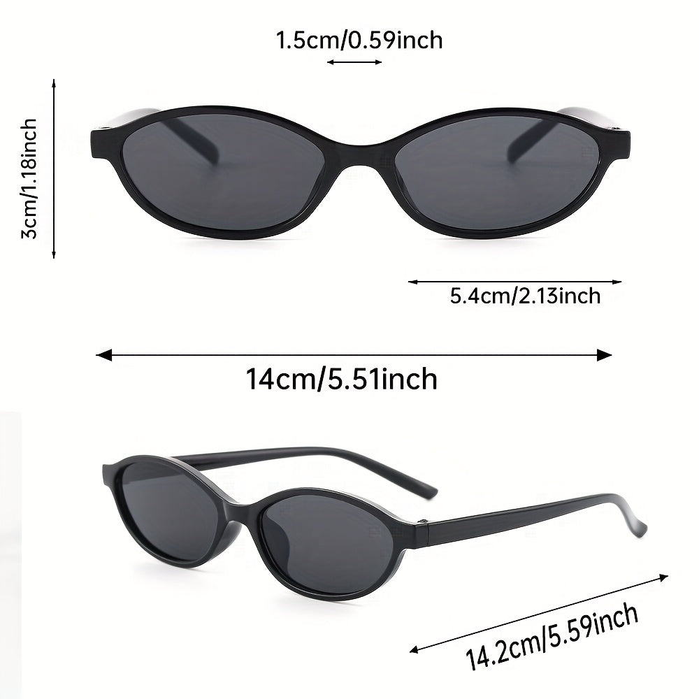 Occhiali da sole vintage sottili con protezione UV400 per donne – Eleganti occhiali slim in marrone e nero