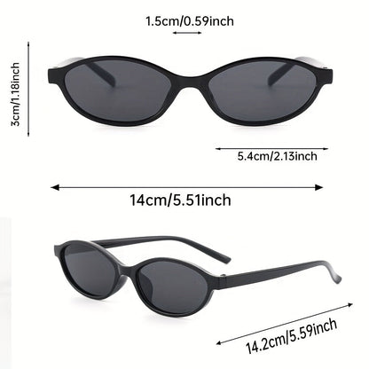 Occhiali da sole vintage sottili con protezione UV400 per donne – Eleganti occhiali slim in marrone e nero