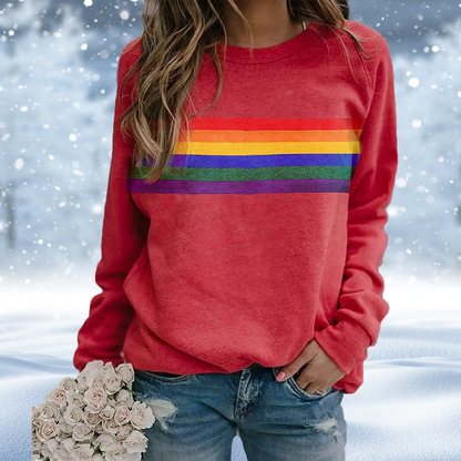 Florivane - Maglione a righe arcobaleno