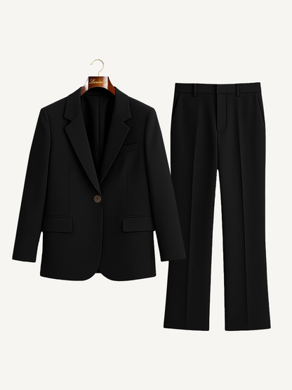 Completo elegante da donna – Set moderno di blazer e pantaloni in tessuto