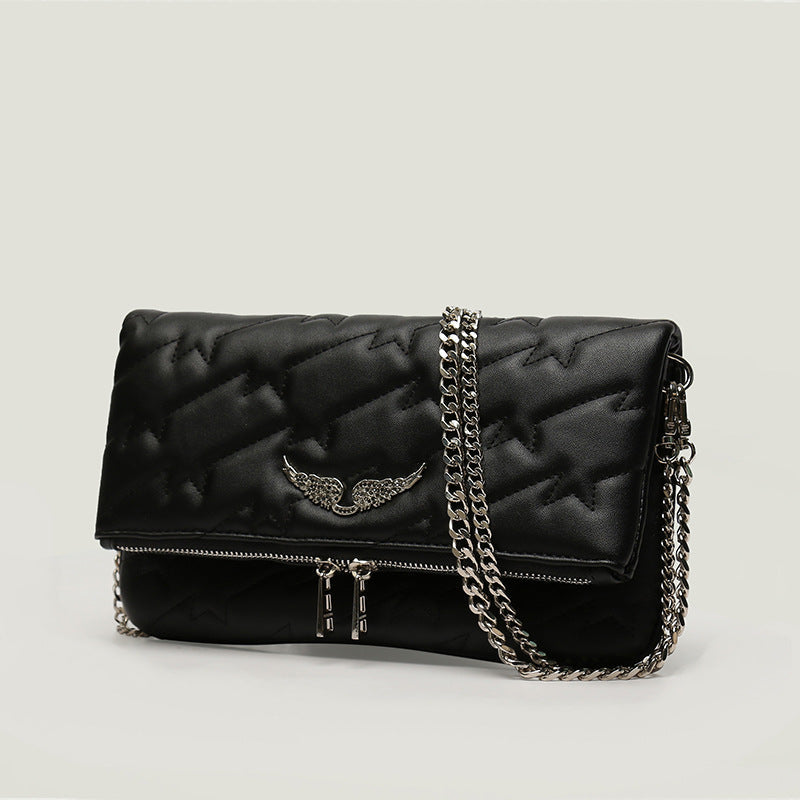 Elegante borsa a spalla con catena e design trapuntato – Borsa a tracolla stilosa per donne