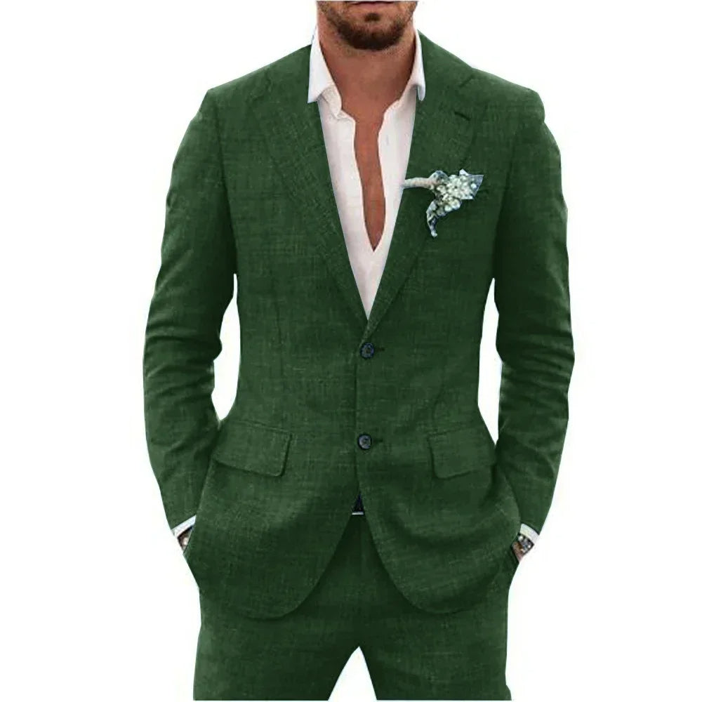 Nolian - Completo estivo in lino per donne con giacca e pantaloni