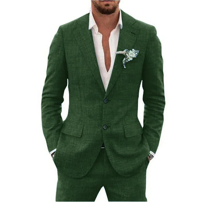 Nolian - Completo estivo in lino per donne con giacca e pantaloni
