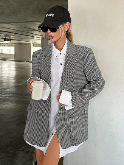 Florélie - Elegante Blazer Lungo Beige per Donne | Business Casual – Giacca Perfetta per la Primavera