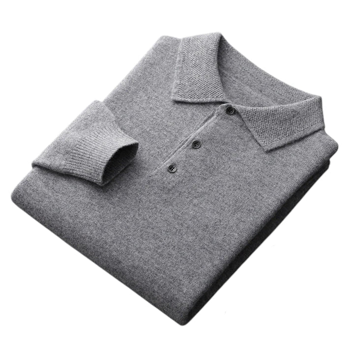 Lazare - Polo in Cashmere Elegante e Morbido con Maniche Lunghe per Uomo