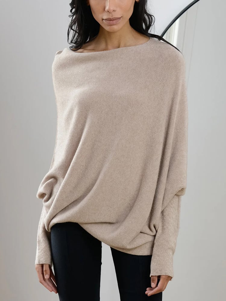 Rosalie - Maglione oversize lussuoso in cashmere con spalle scoperte per la primavera