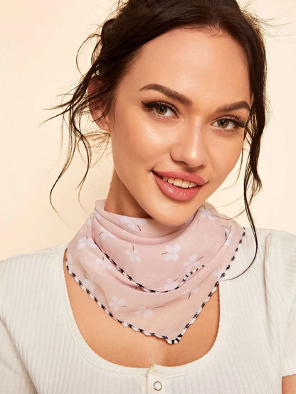Sérélia - Foulard in Nero e Bianco con Ganci per Orecchie