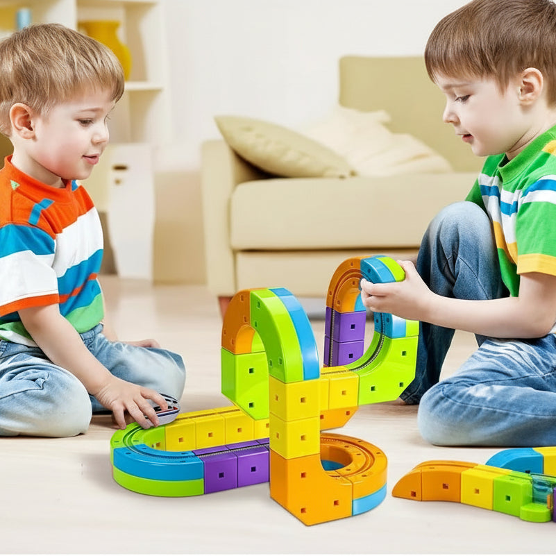Tracivie - Pista a cubi fai-da-te – Creativo & Attivo – Gioco del treno DIY