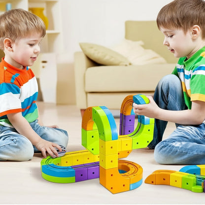 Tracivie - Pista a cubi fai-da-te – Creativo & Attivo – Gioco del treno DIY