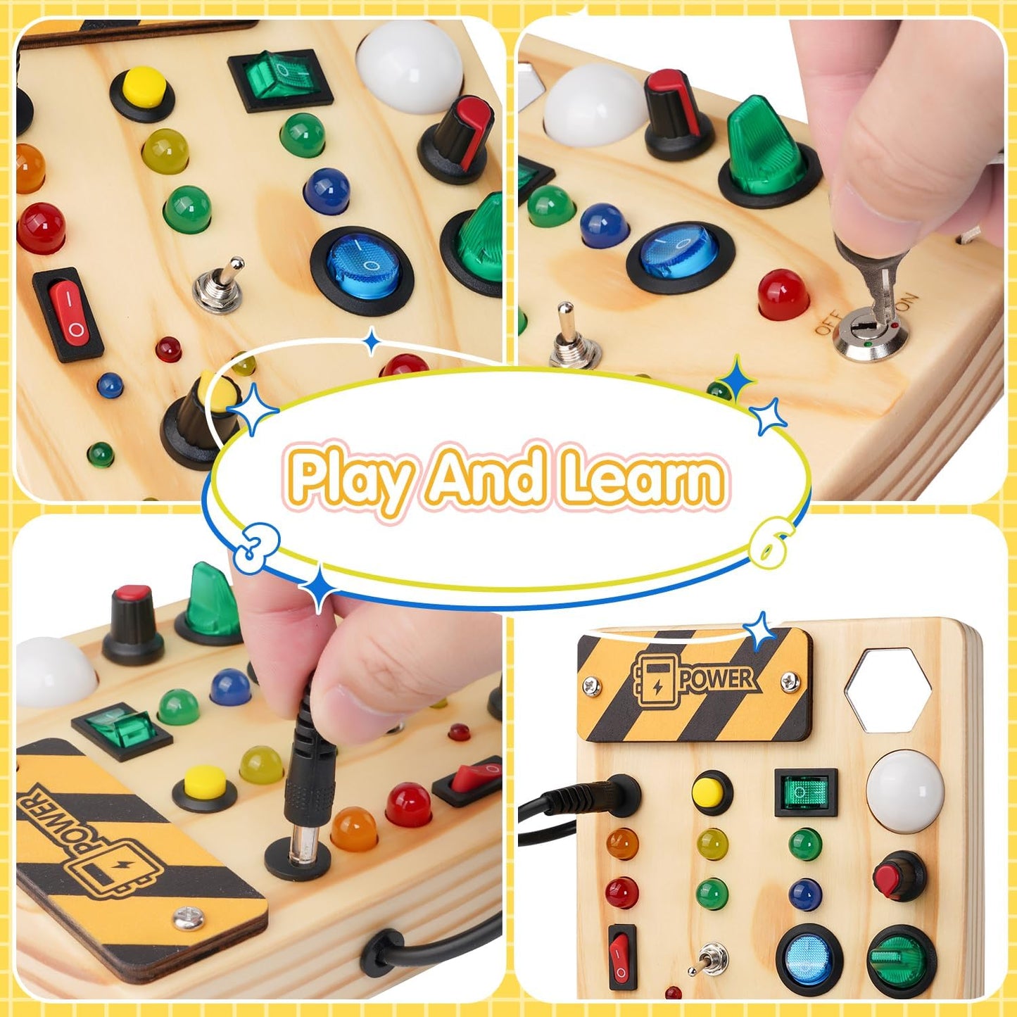 Jouvelia - Tavolo Montessori per bambini piccoli, 27 luci LED – Giocattolo Montessori per 1 a 6 anni