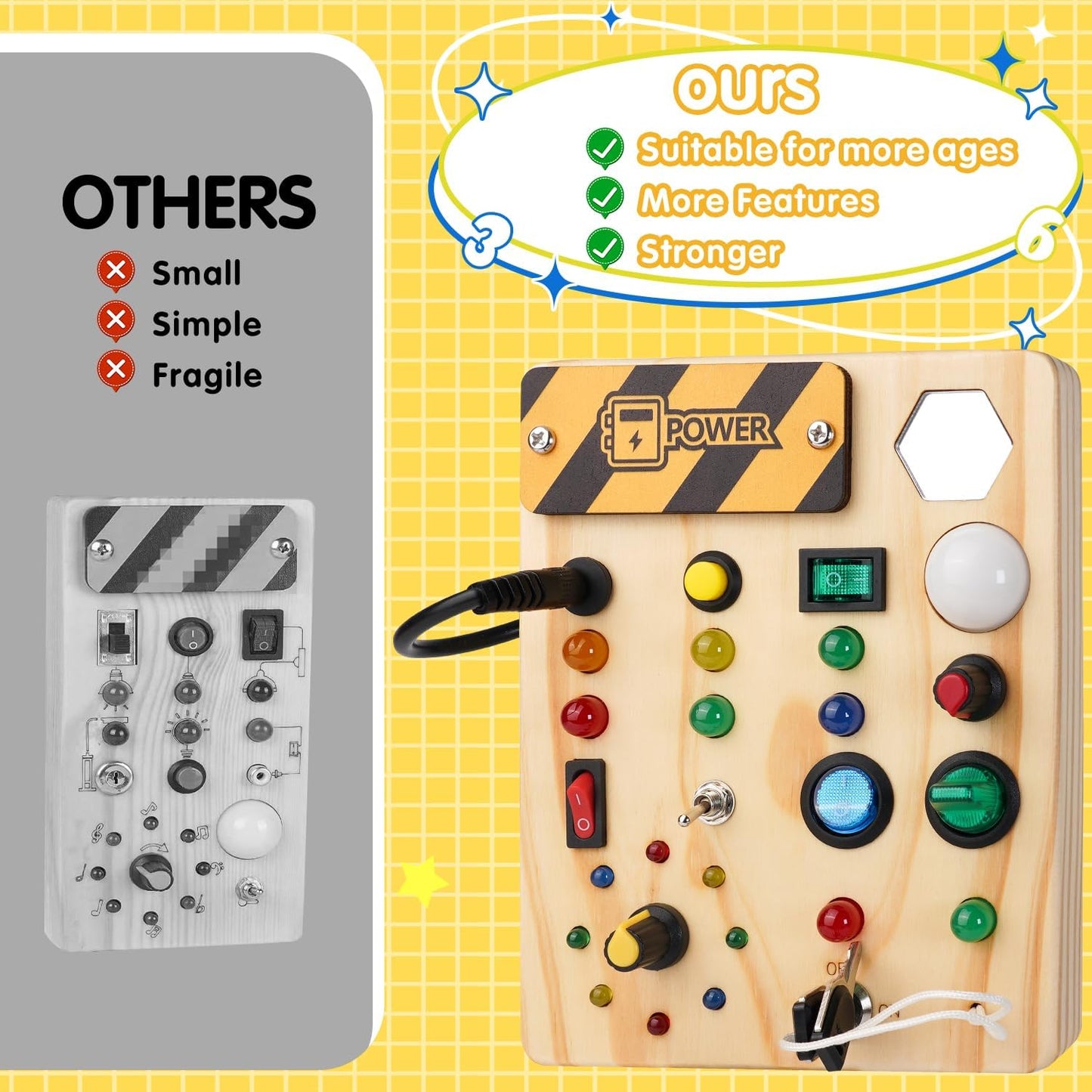 Jouvelia - Tavolo Montessori per bambini piccoli, 27 luci LED – Giocattolo Montessori per 1 a 6 anni