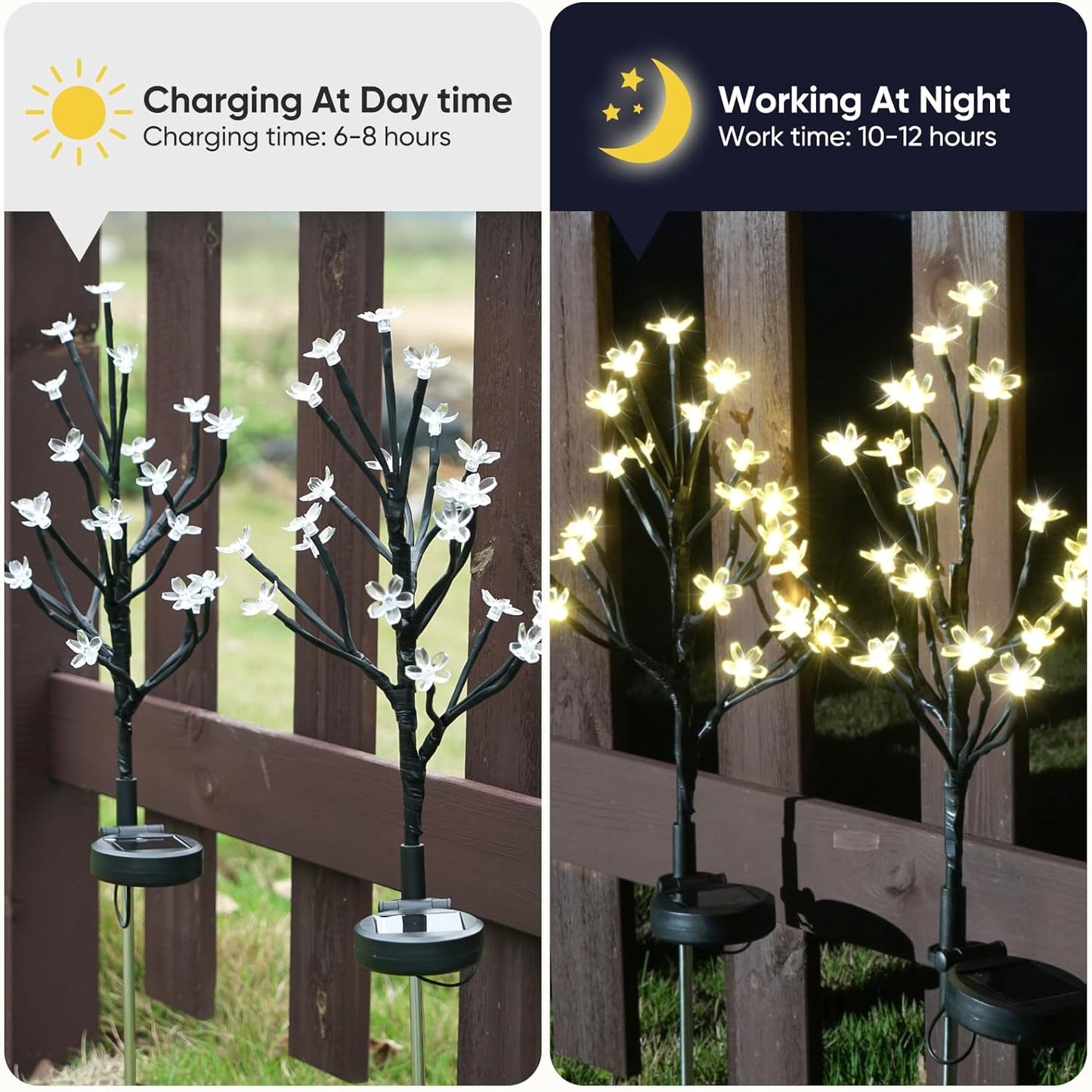 Luméa - Lampade solari per il giardino a forma di fiori di ciliegio