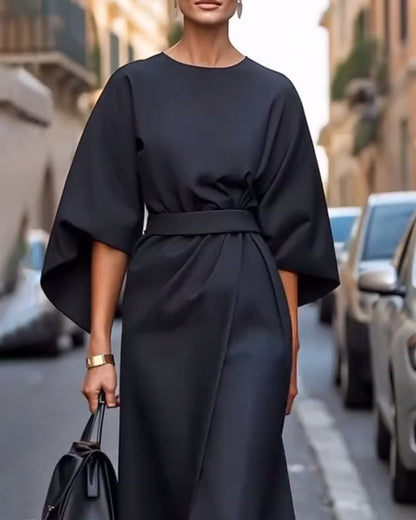 abito midi elegante maniche kimono Soléïna