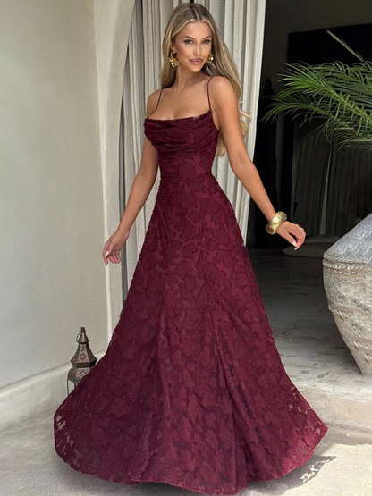 Céloria - Abito estivo con schiena scoperta in chiffon per donne