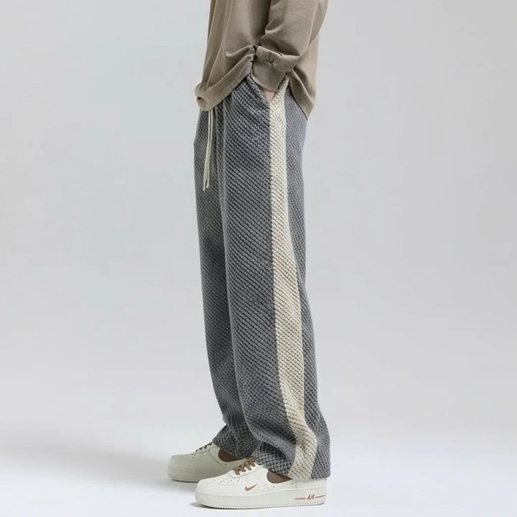 Pantaloni da jogging casual per uomo con strisce laterali – Comodi pantaloni da tempo libero con cordino