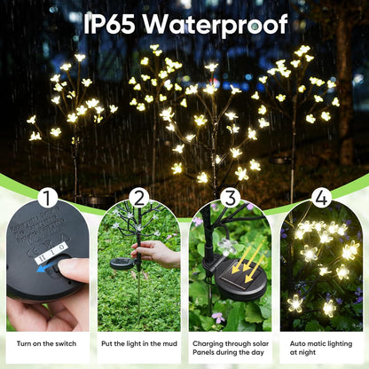 Luméa - Lampade solari per il giardino a forma di fiori di ciliegio