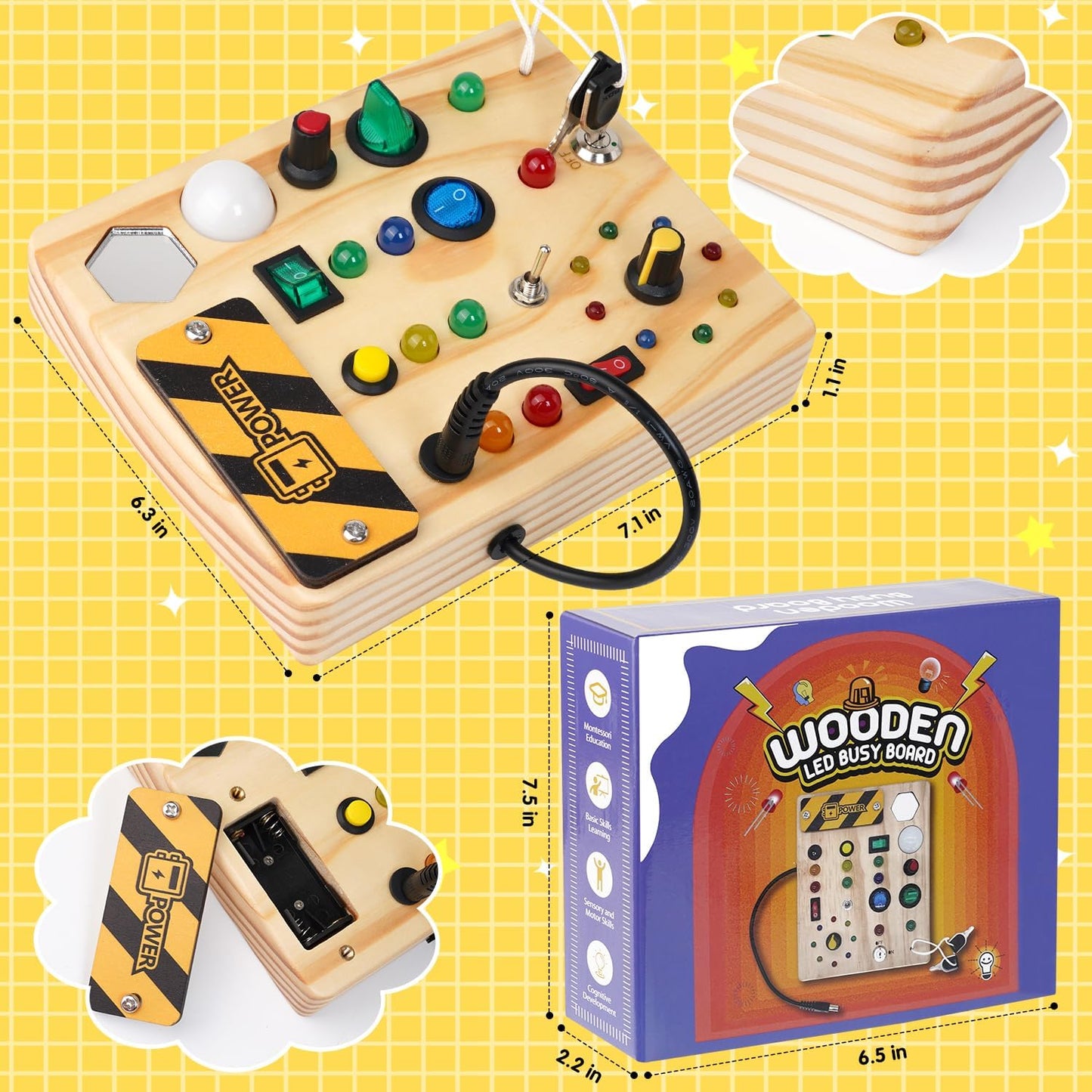 Jouvelia - Tavolo Montessori per bambini piccoli, 27 luci LED – Giocattolo Montessori per 1 a 6 anni
