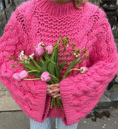 Marguerite - Abito oversize in maglia elegante con maniche lunghe e ampie per la primavera e l'autunno per donne