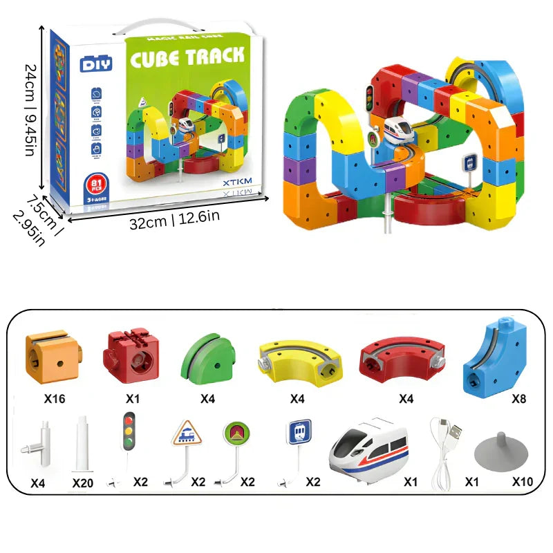 Tracivie - Pista a cubi fai-da-te – Creativo & Attivo – Gioco del treno DIY