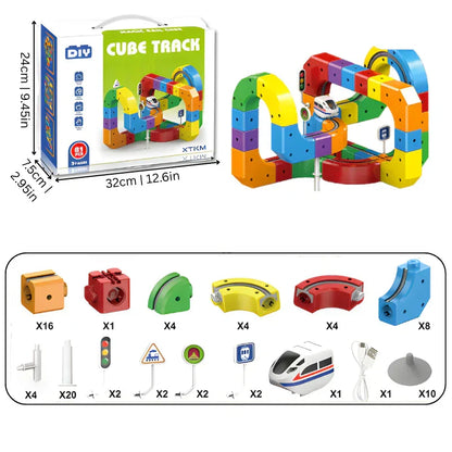 Tracivie - Pista a cubi fai-da-te – Creativo & Attivo – Gioco del treno DIY