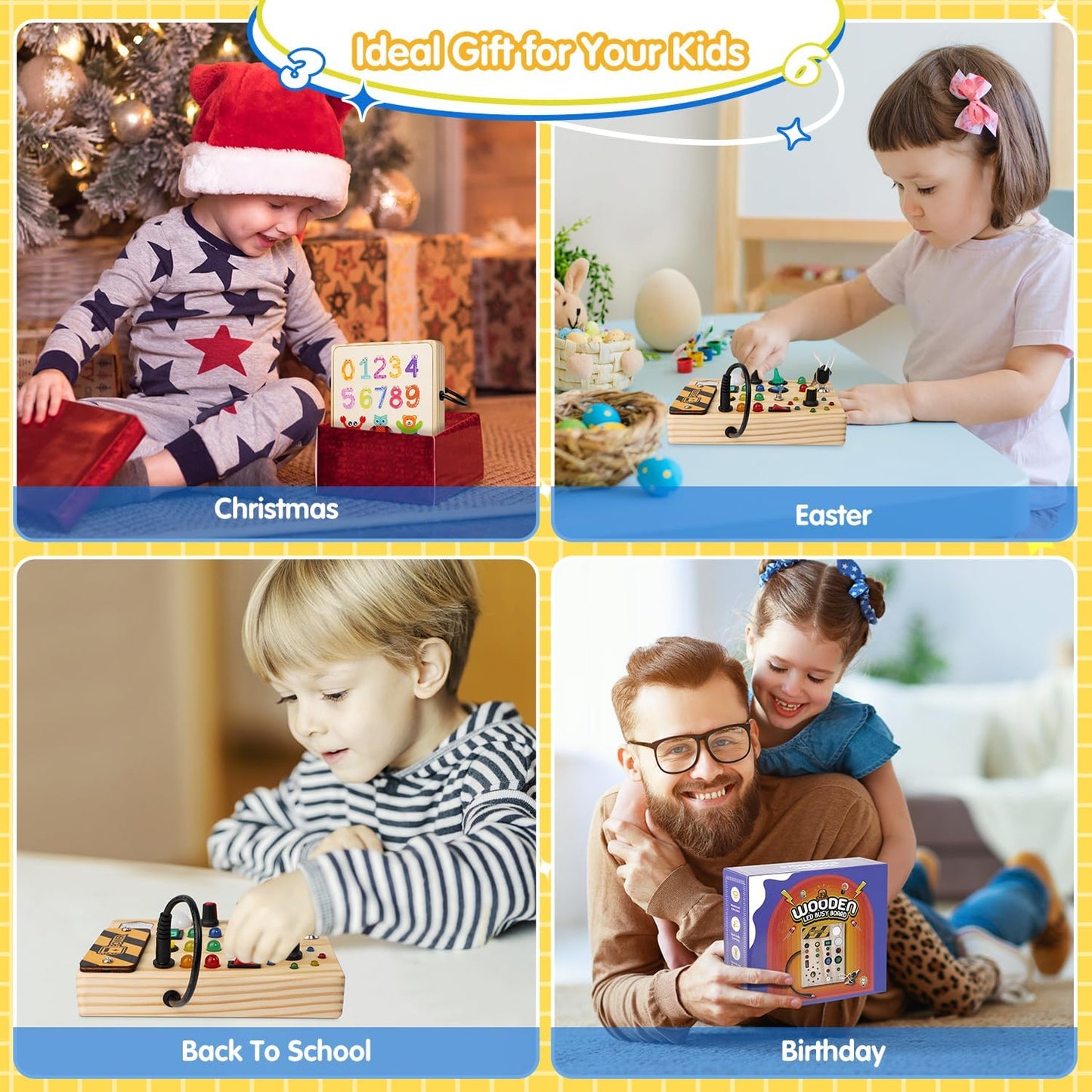Jouvelia - Tavolo Montessori per bambini piccoli, 27 luci LED – Giocattolo Montessori per 1 a 6 anni