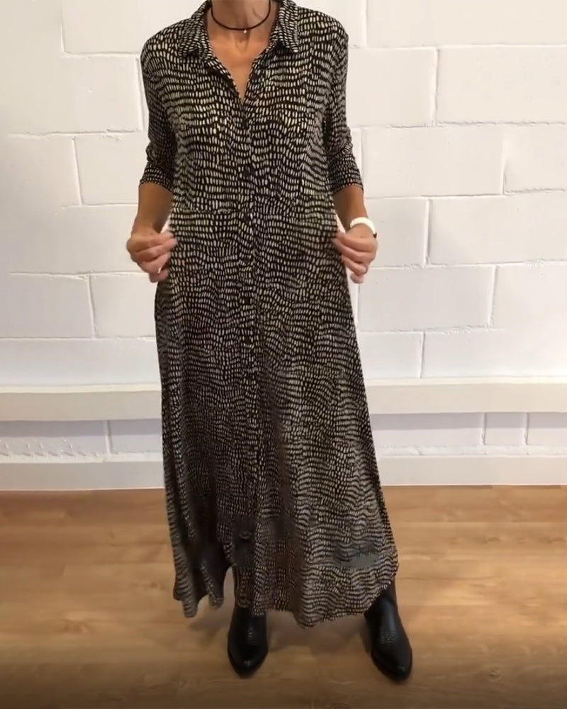 Apolline - Blusa Lunga, Comoda ed Elegante, con Taglio Ampio, Bottoni e Maniche a Tre Quarti per Donne