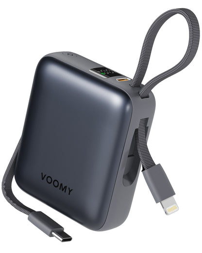Ampéra - Voomy Charge P610 – Powerbank 10 000 mAh – Cavi integrati – Ricarica rapida 22,5 W