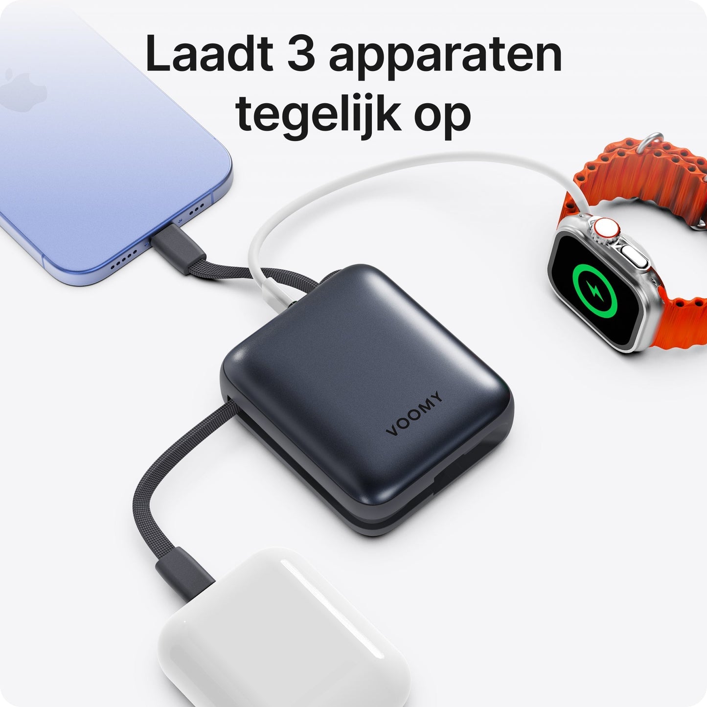 Ampéra - Voomy Charge P610 – Powerbank 10 000 mAh – Cavi integrati – Ricarica rapida 22,5 W