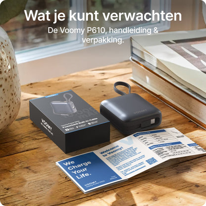Ampéra - Voomy Charge P610 – Powerbank 10 000 mAh – Cavi integrati – Ricarica rapida 22,5 W