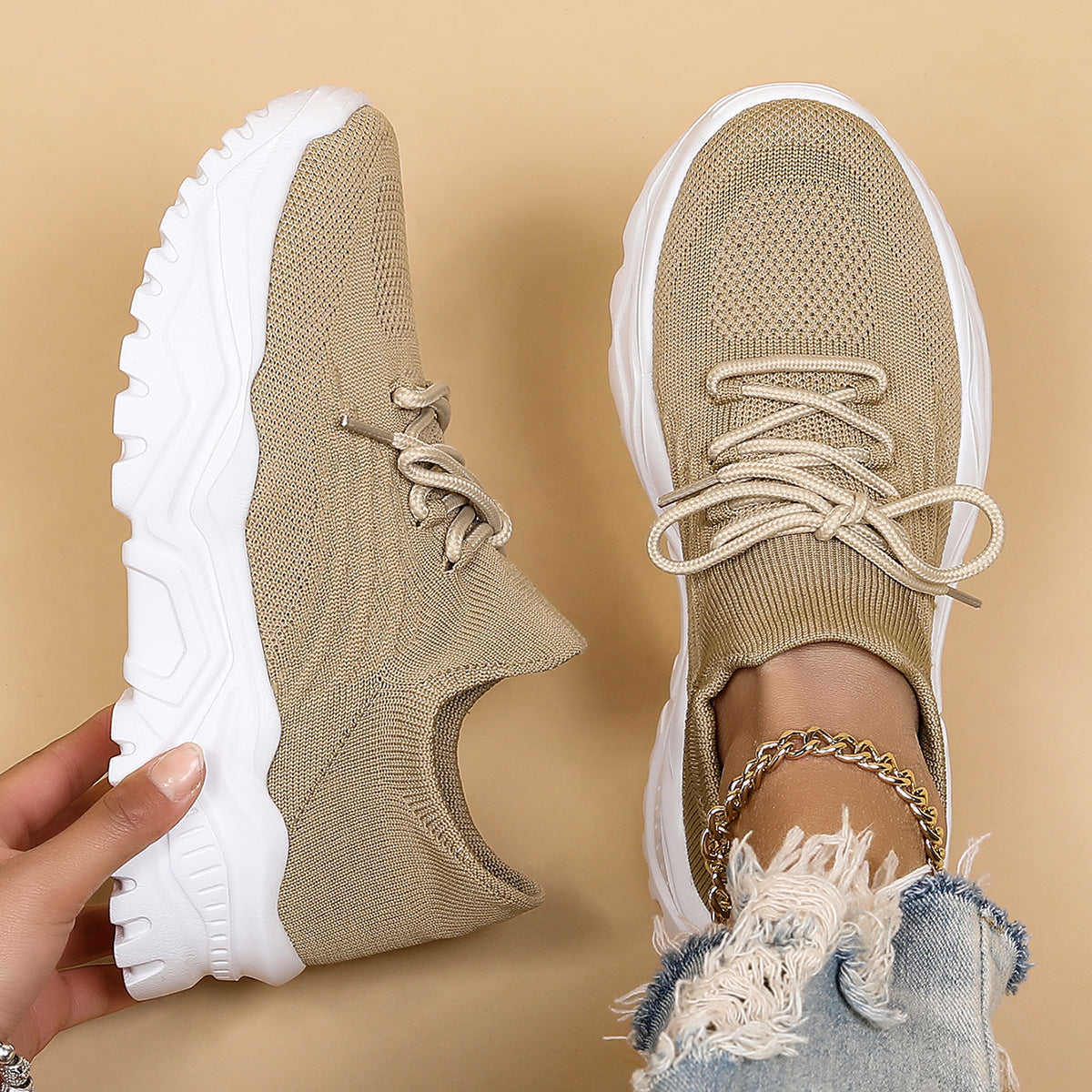 Céliane - Sneakers Ortopediche Traspiranti con Suola Bianca per un Comfort Ottimale durante Lunghe Passeggiate e Viaggi in Città