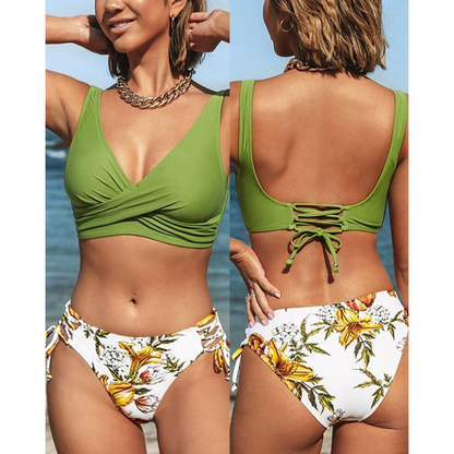Set Bikini con Top Avvolgente & Schiena Lacciata – regolabile e modellante per donne