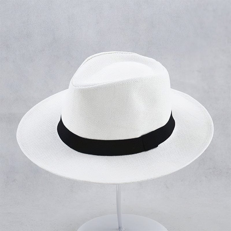 Cappello di paglia Fedora classico per uomo – Elegante cappello estivo con protezione UV e astuccio da viaggio